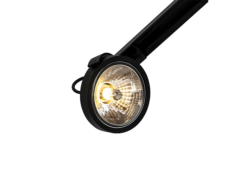 Système sur rail avec 3 spots noirs monophasé - Go