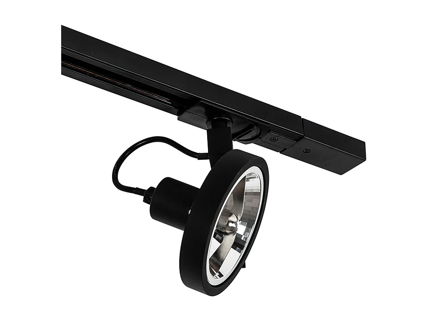 Système sur rail avec 3 spots noirs monophasé - Go