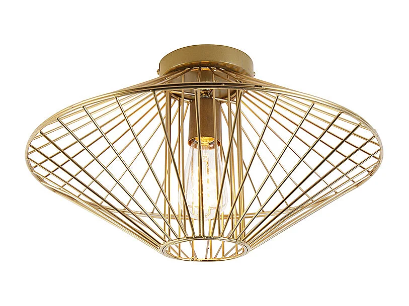 Plafonnier design filaire doré avec effet de lumière - Zahra