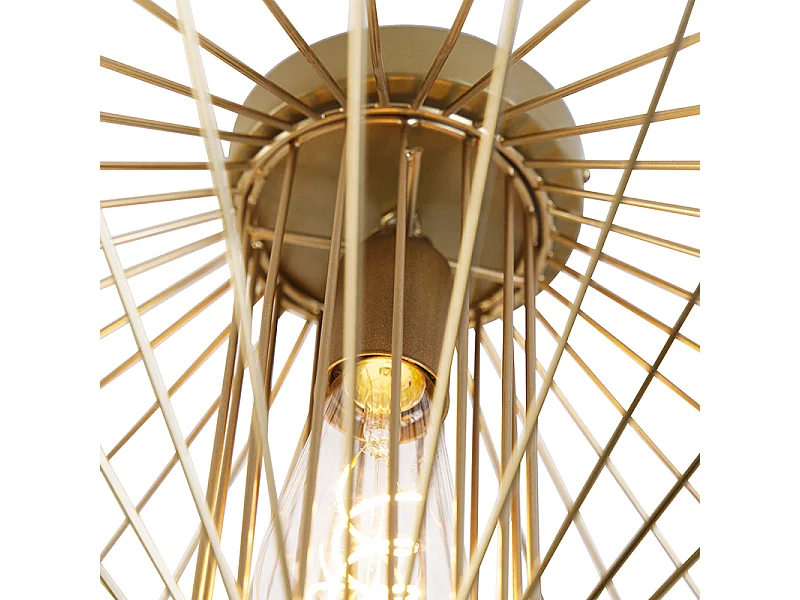 Plafonnier design filaire doré avec effet de lumière - Zahra