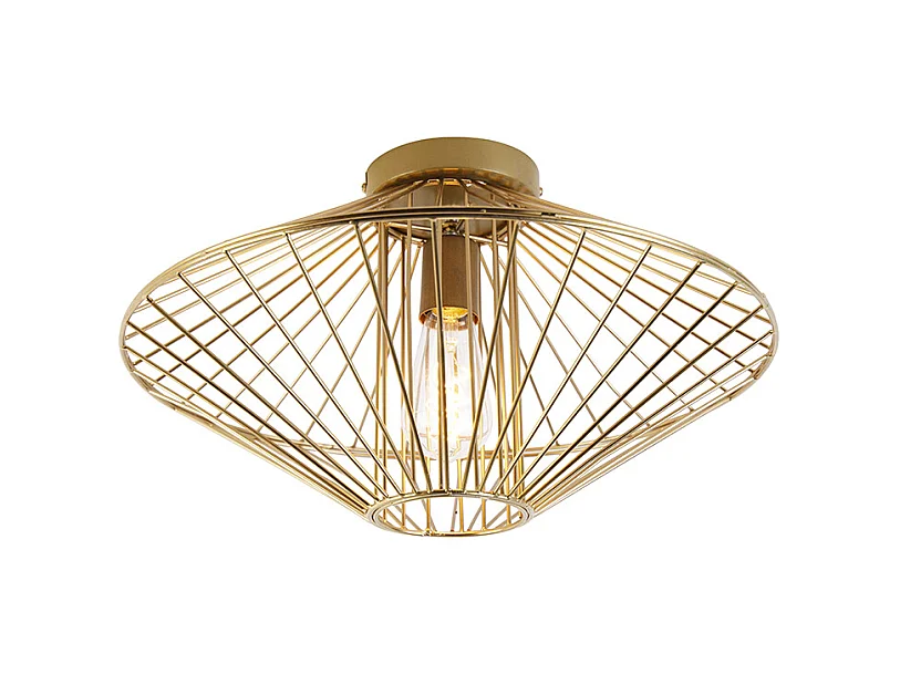 Plafonnier design filaire doré avec effet de lumière - Zahra