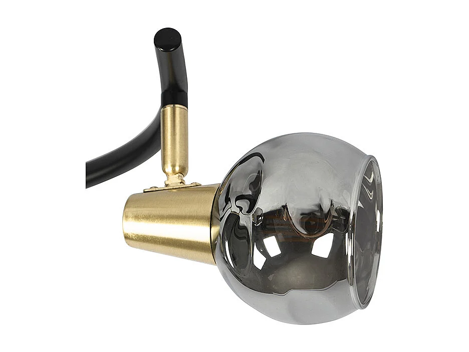 Plafonnier noir 44,5 cm avec verre fumé 3 lumières - Vidro