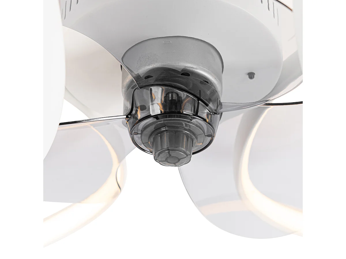 Ventilateur de plafond blanc avec LED avec télécommande - Mandy