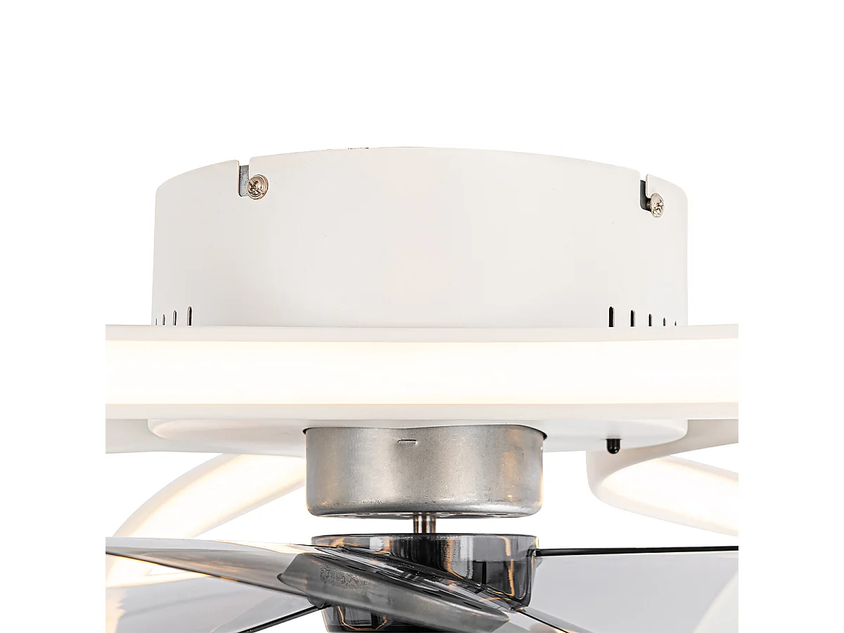 Ventilateur de plafond blanc avec LED avec télécommande - Mandy