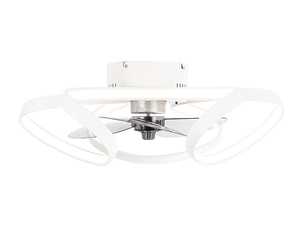 Ventilateur de plafond blanc avec LED avec télécommande - Mandy