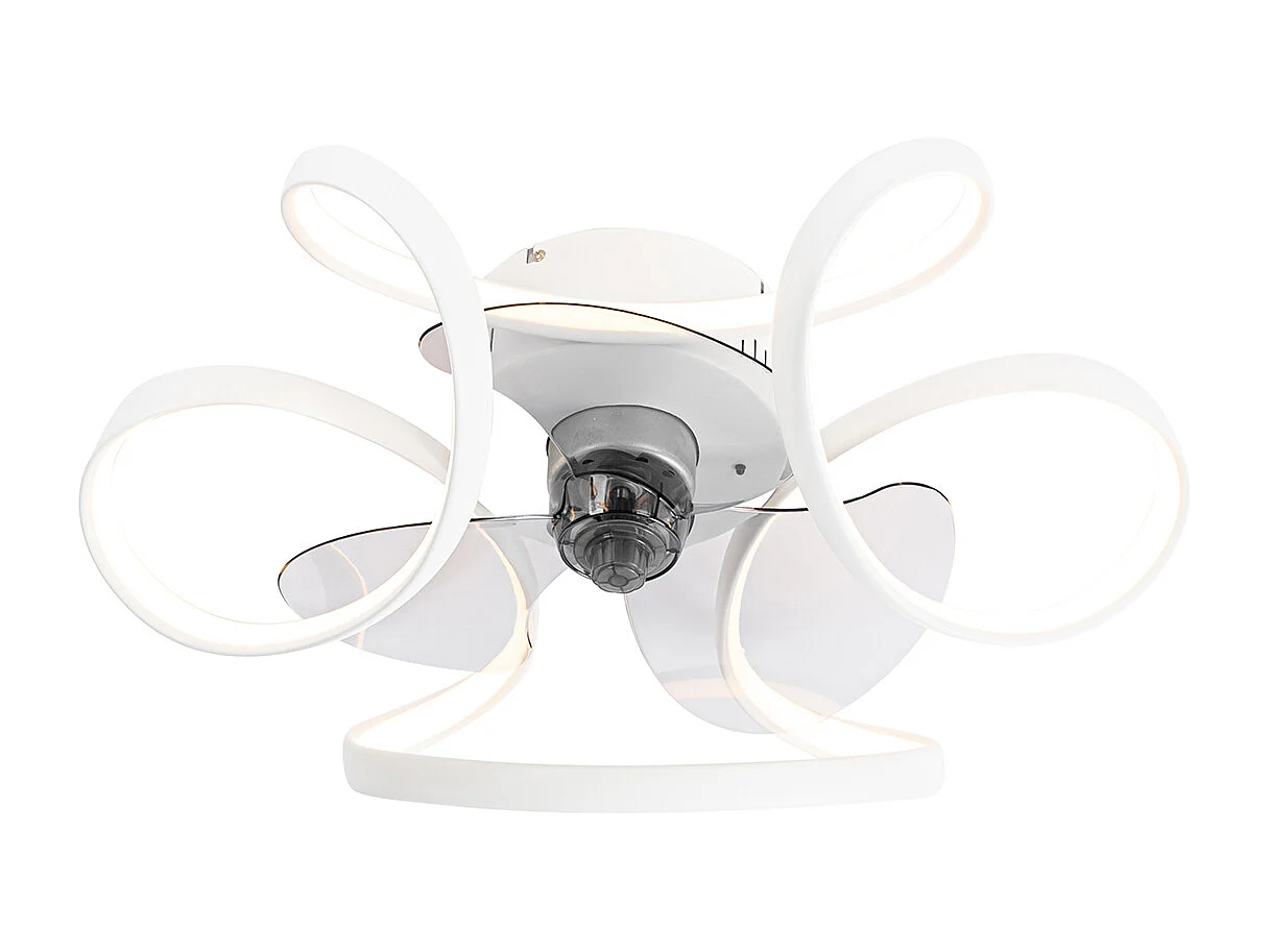 Ventilateur de plafond blanc avec LED avec télécommande - Mandy