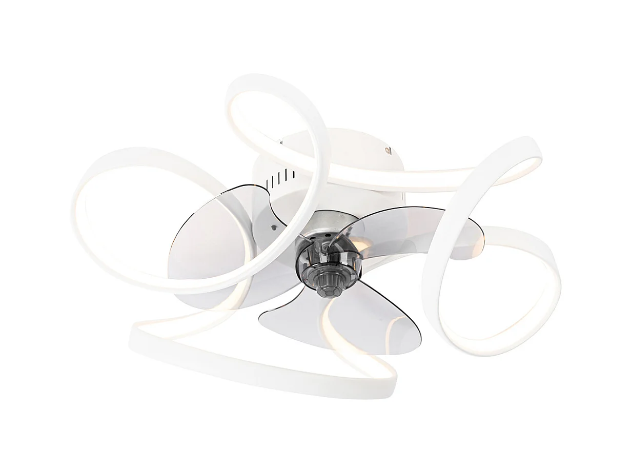Ventilateur de plafond blanc avec LED avec télécommande - Mandy