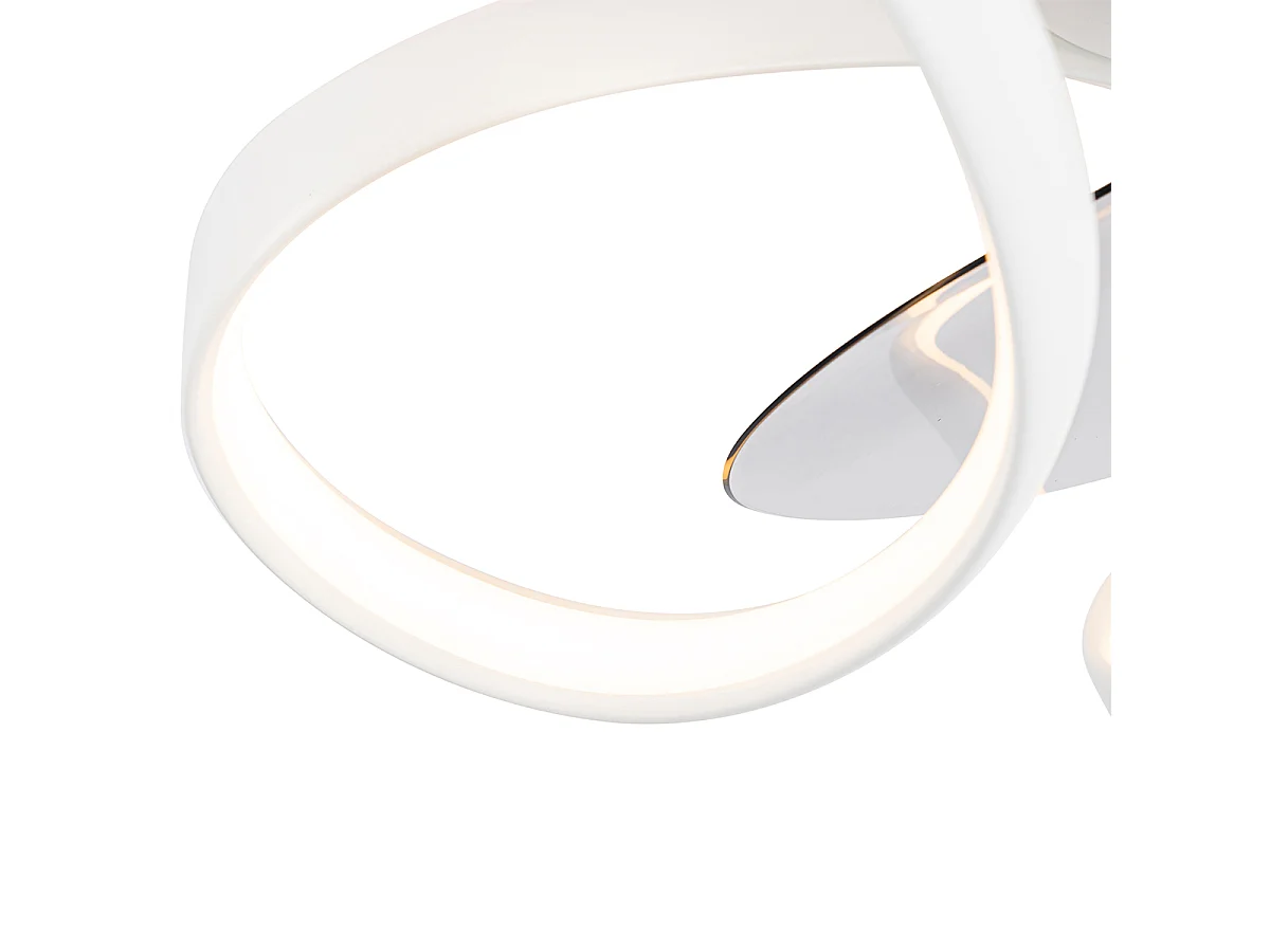 Ventilateur de plafond blanc avec LED avec télécommande - Mandy