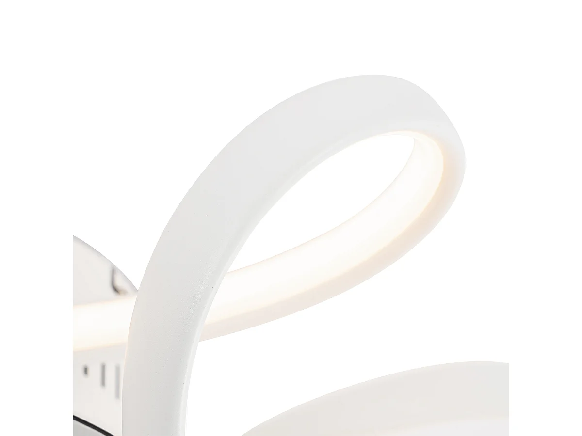 Ventilateur de plafond blanc avec LED avec télécommande - Mandy