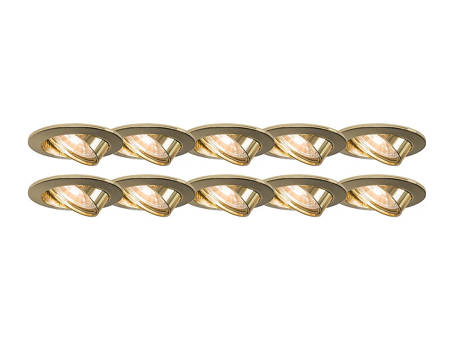 Lot de 10 spots encastrés orientables dorés - Edu