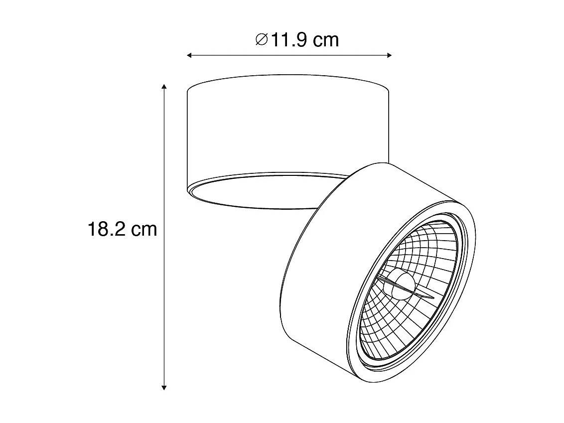 Spot encastré moderne bronze foncé rond orientable - Go Nine