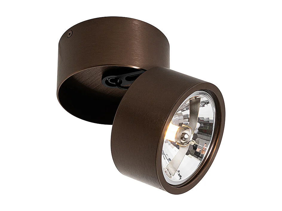 Spot encastré moderne bronze foncé rond orientable - Go Nine