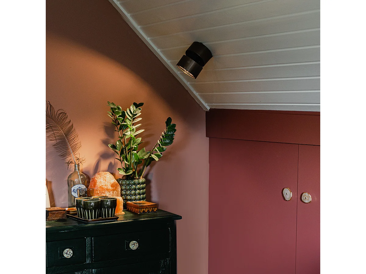 Spot encastré moderne bronze foncé rond orientable - Go Nine