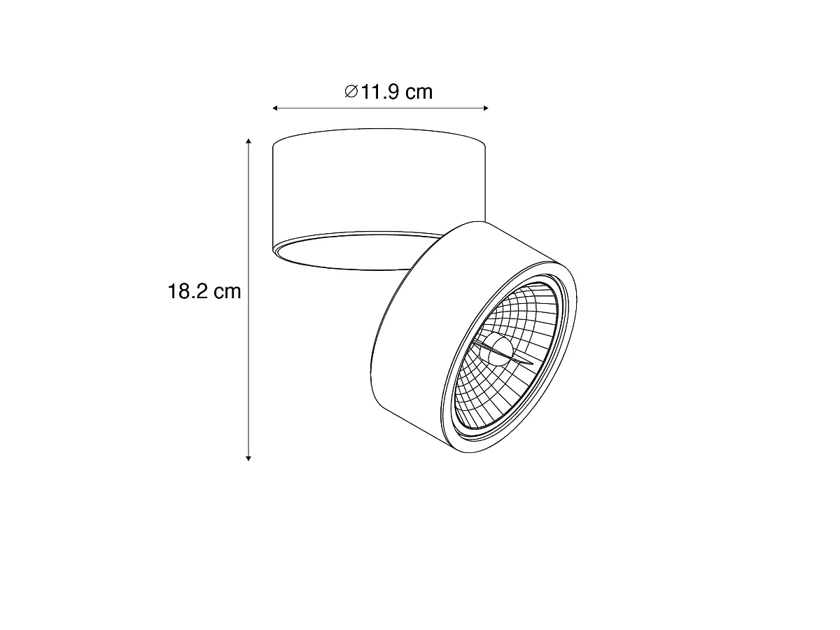 Spot encastré moderne bronze foncé rond orientable - Go Nine