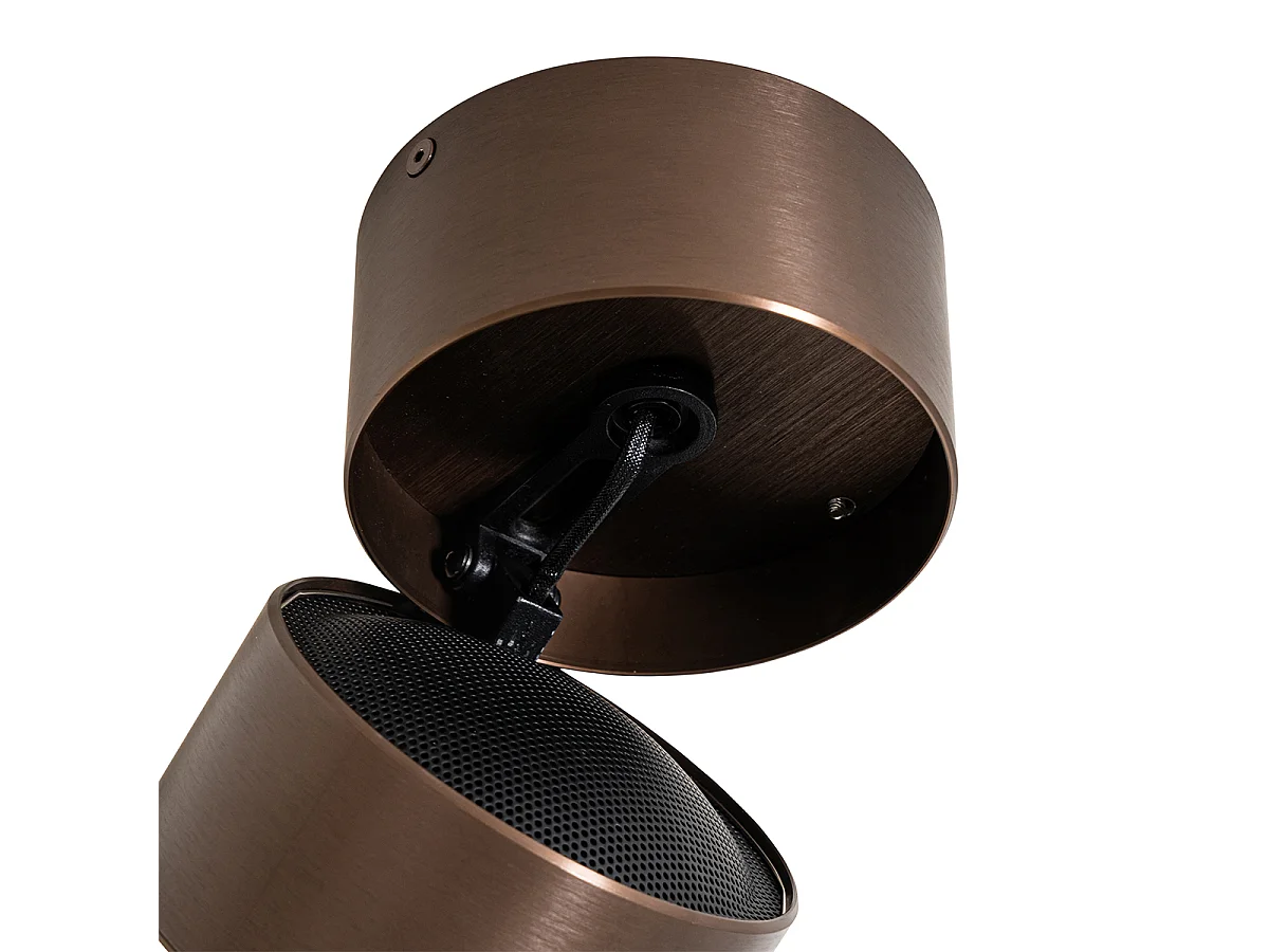 Spot encastré moderne bronze foncé rond orientable - Go Nine