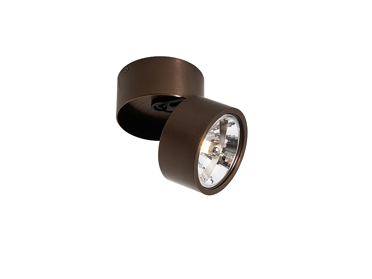 Spot encastré moderne bronze foncé rond orientable - Go Nine