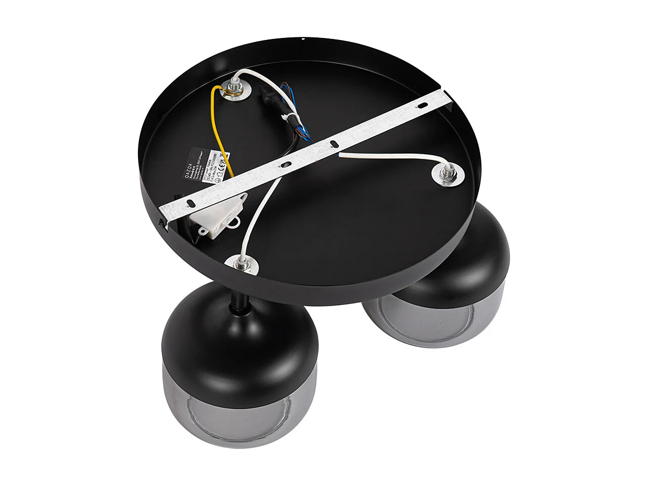 Spot design noir avec verre doré et fumé 3 lumières rond - Kyan