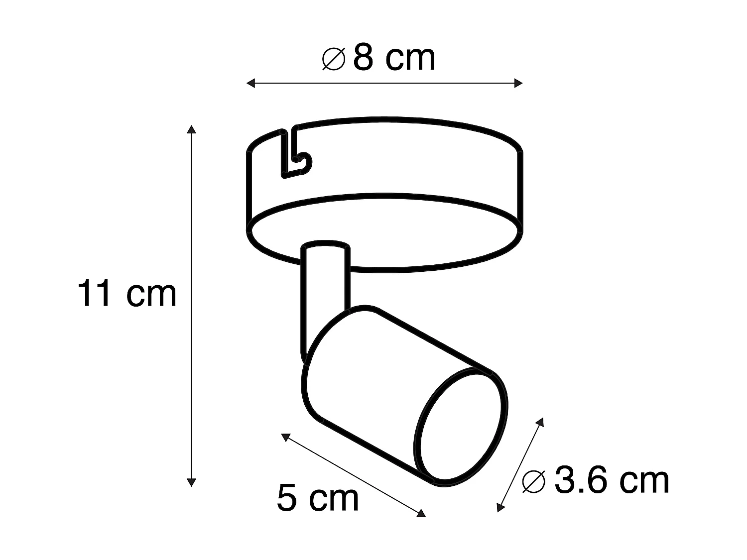 Spot de plafond moderne blanc inclinable - Jeany