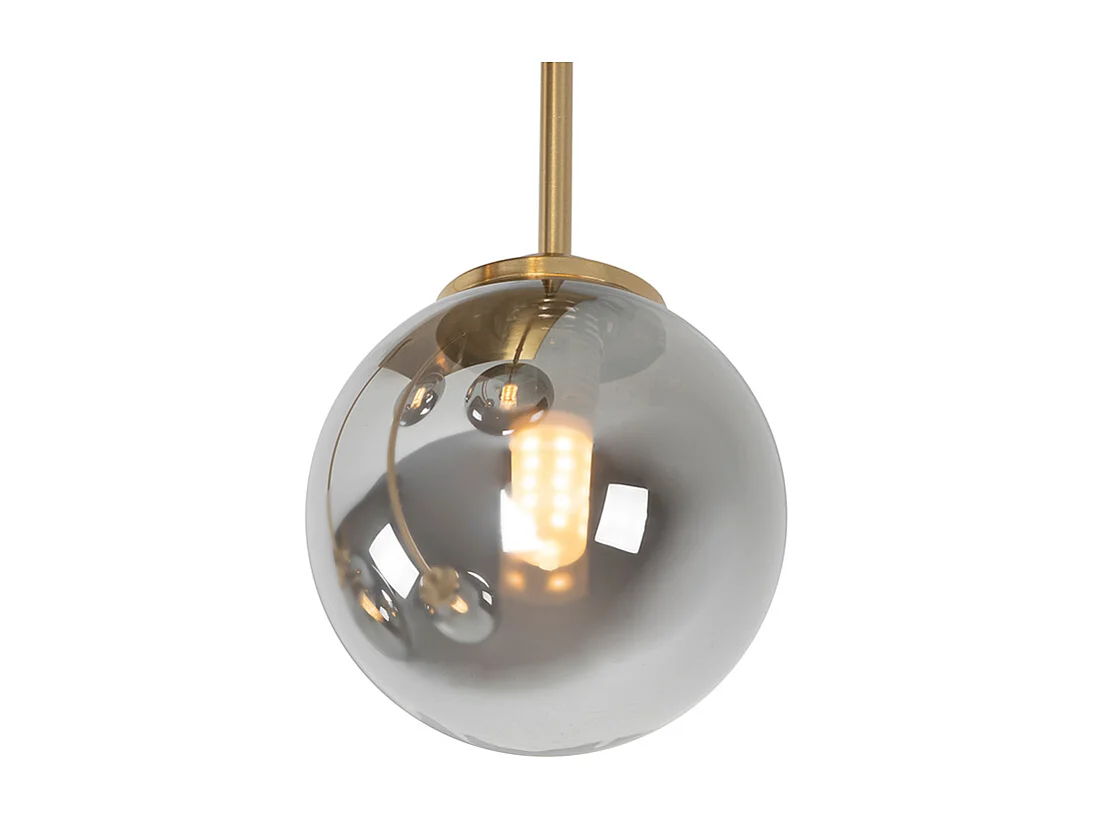 Plafonnier moderne doré à 5 lumières avec verre fumé - Athènes