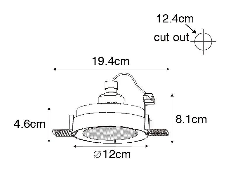 Spot encastré moderne blanc GU10 AR70 rond sans bordure - Oneon