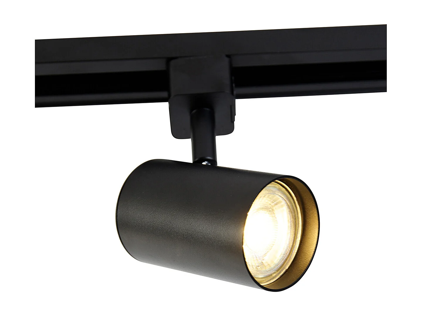 Système sur rail moderne noir 4 lumières monophasé - Yade