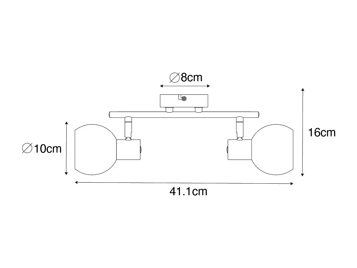 Spot Art Déco doré avec verre vert 2 lumières - Vidro