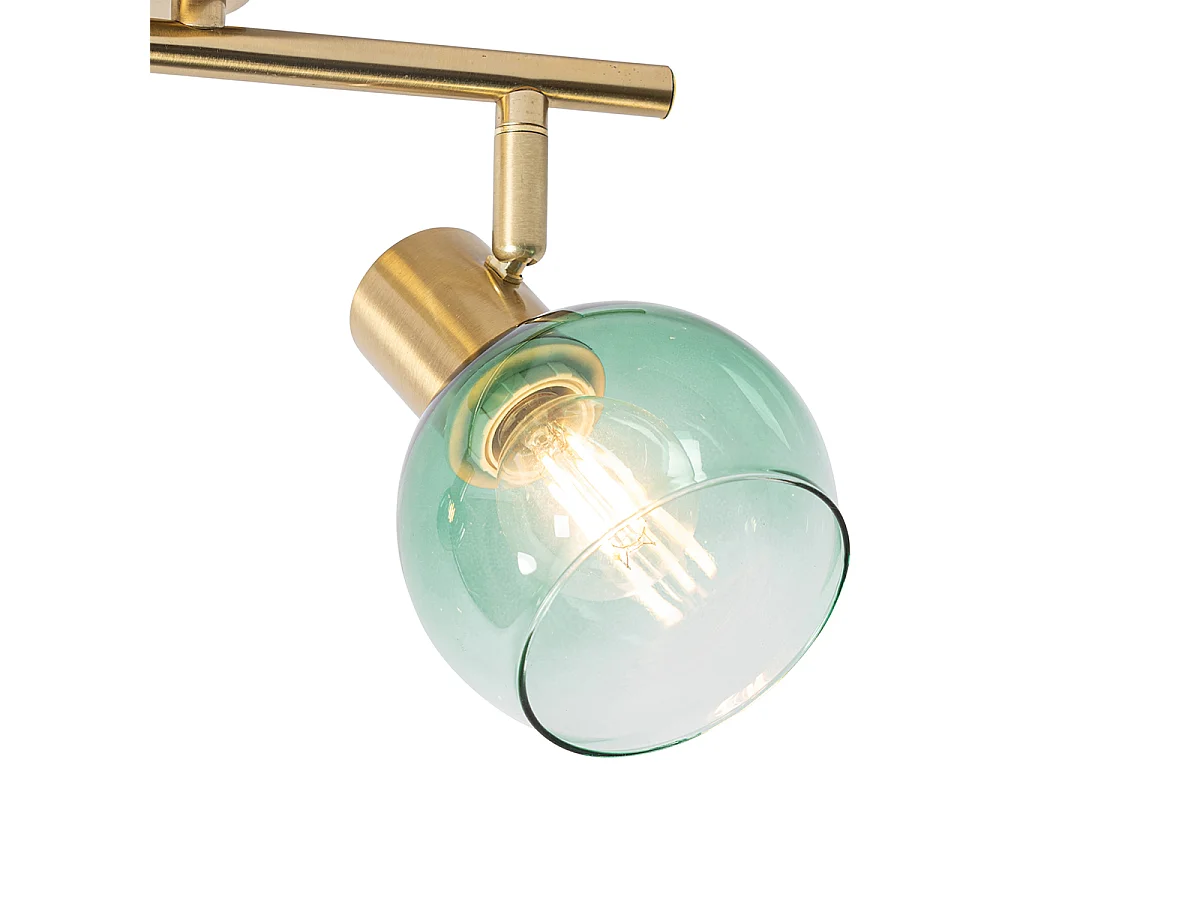 Spot Art Déco doré avec verre vert 2 lumières - Vidro