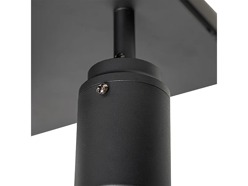 Spot de salle de bain moderne noir carré 3 lumières IP44 - Ducha