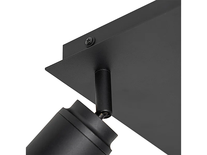 Spot de salle de bain moderne noir carré 3 lumières IP44 - Ducha