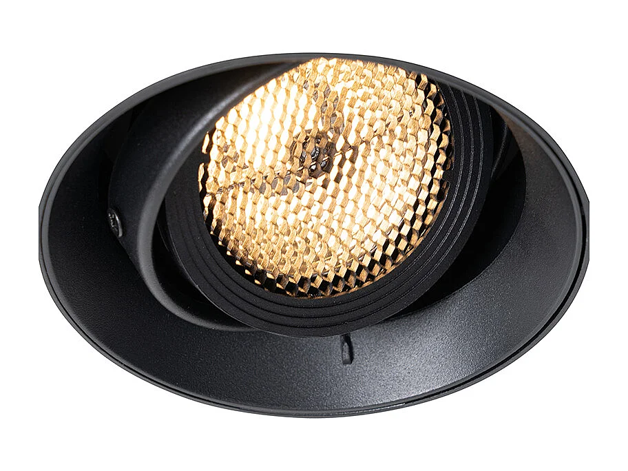 Spot encastré moderne noir GU10 AR70 rond sans bordure - Oneon Honey