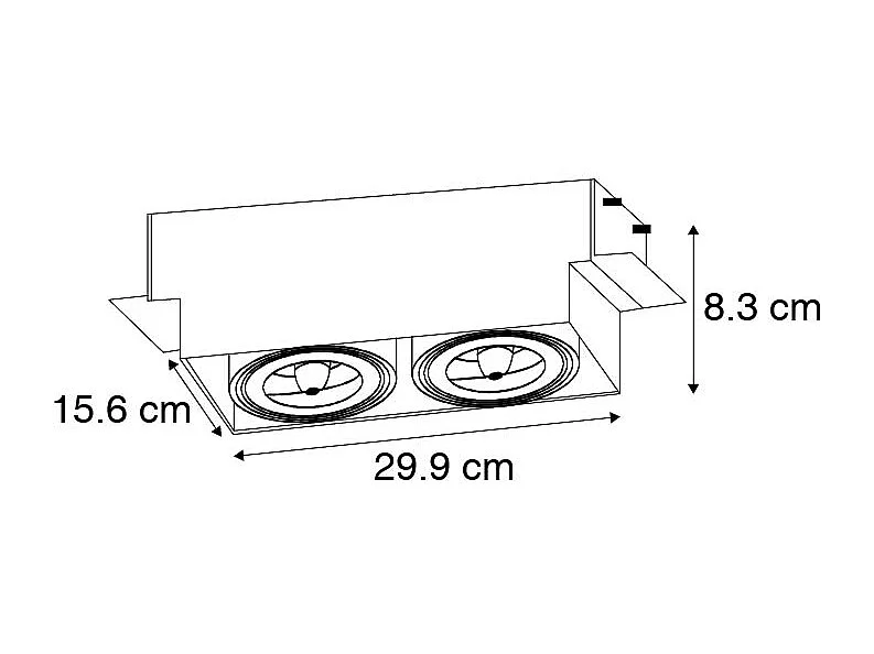 Spot encastré noir orientable et rotatif AR111 - Oneon