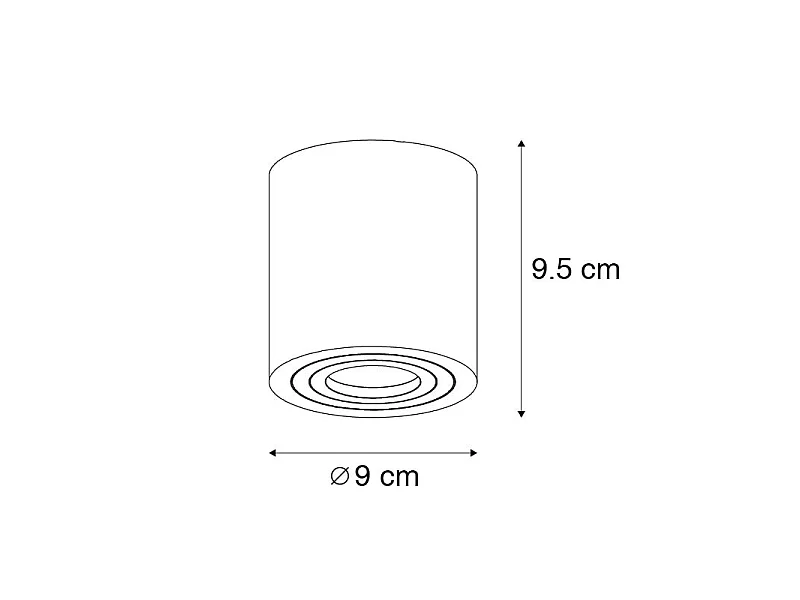 Spot de plafond rond moderne blanc IP44 - Capa