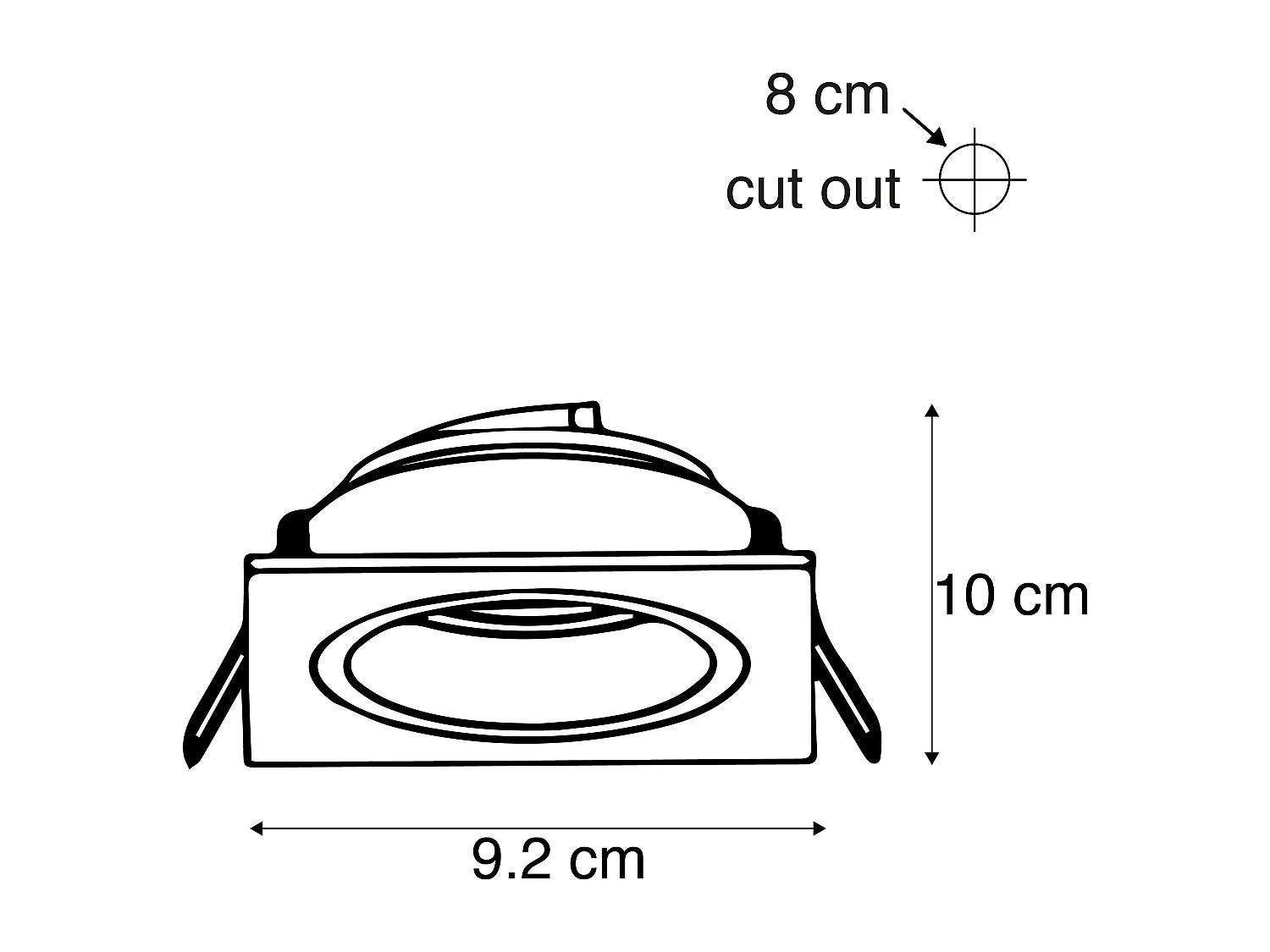 Spot encastrable intelligent noir carré avec Wifi GU10 - Chuck