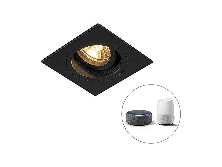 Spot encastré intelligent noir carré avec Wifi GU10 - Chuck
