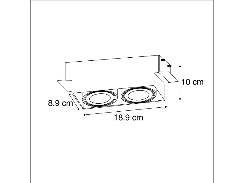 Spot encastrable intelligent blanc sans bordure avec 2 WiFi GU10 - Oneon 2