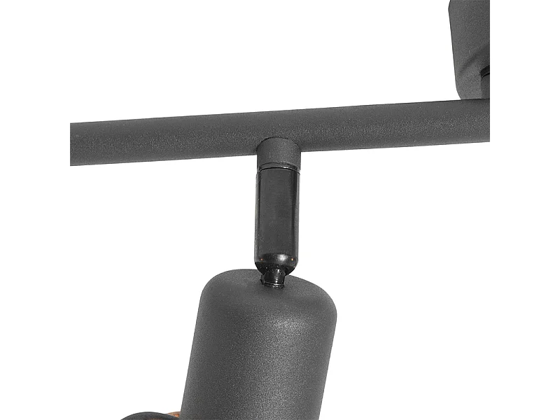 Plafonnier design noir avec or 4 lumières oblong - Noud