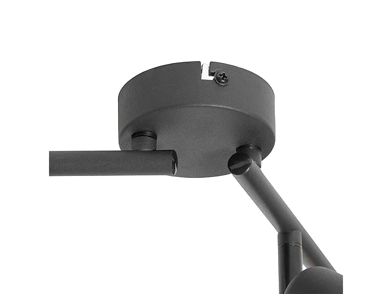 Plafonnier design noir avec or 4 lumières oblong - Noud