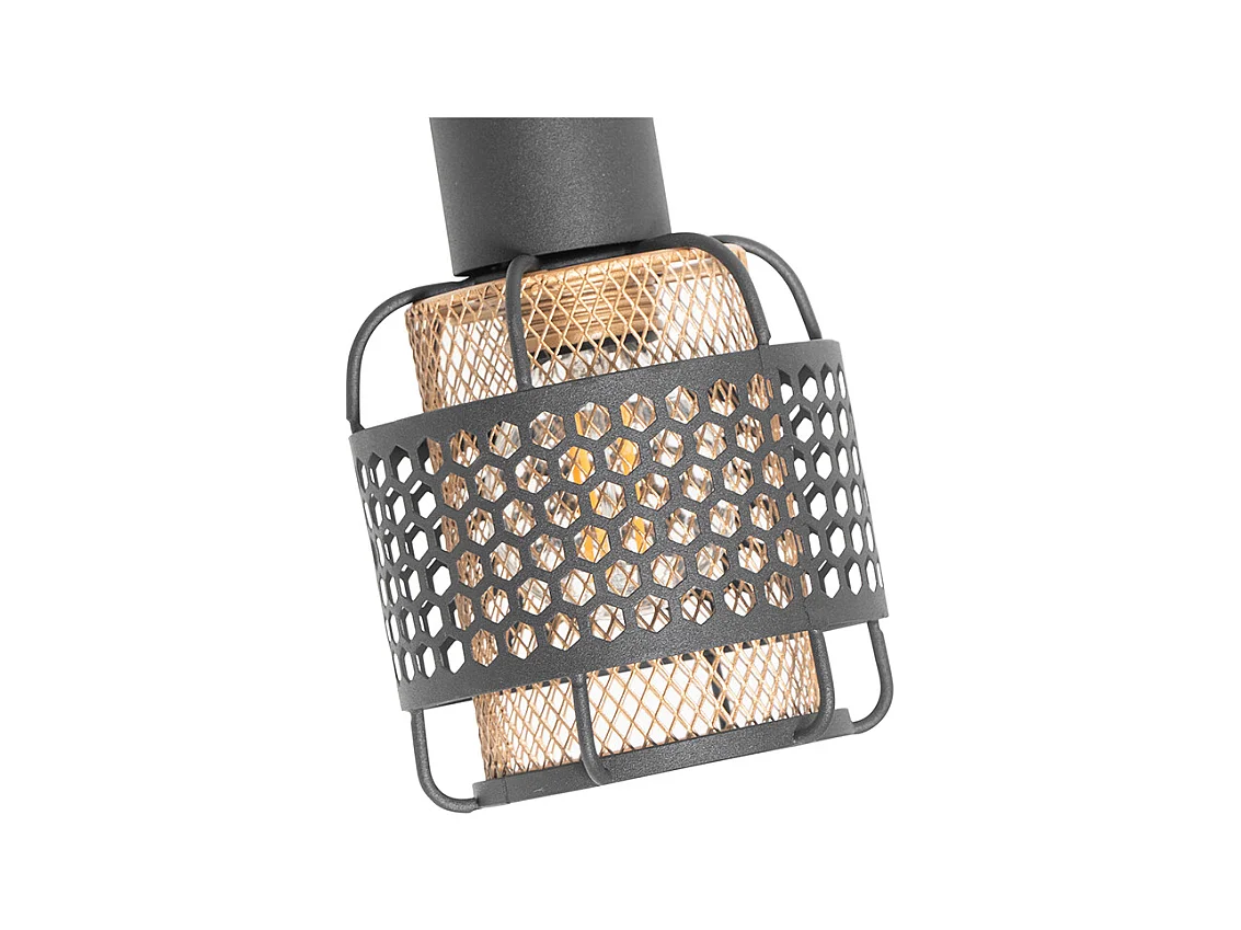 Plafonnier design noir avec or 4 lumières oblong - Noud