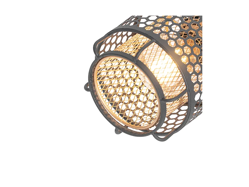 Plafonnier design noir avec or 4 lumières oblong - Noud