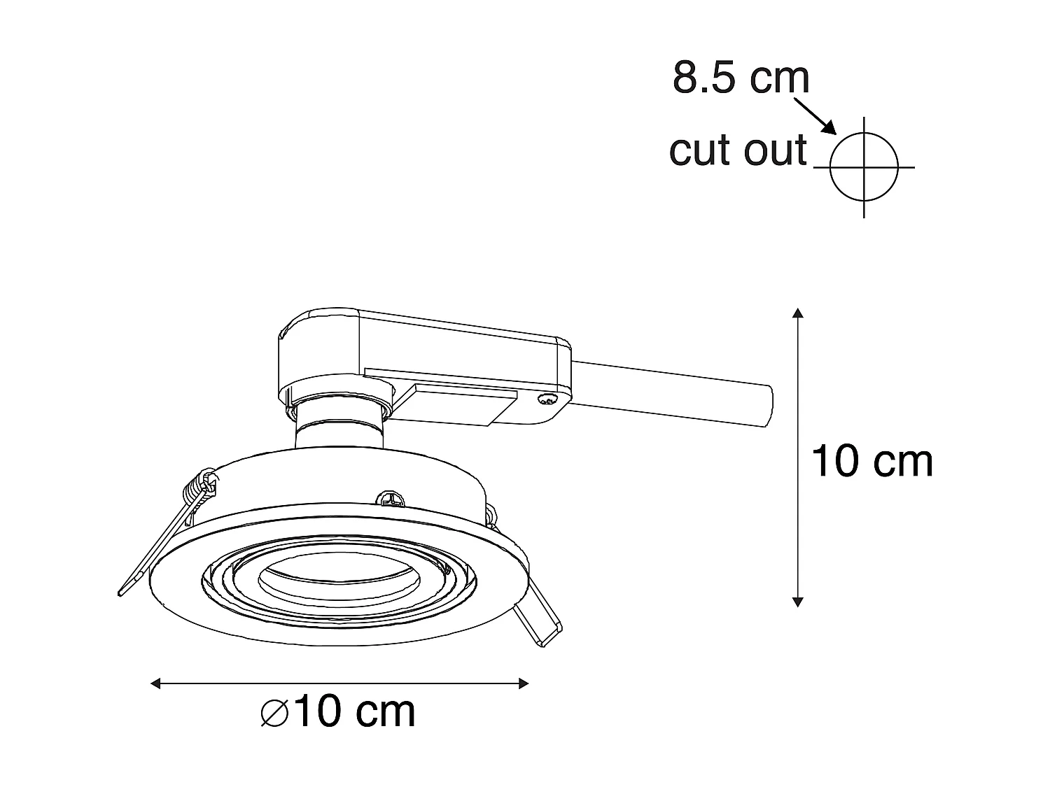 Spot encastré moderne noir inclinable - Club