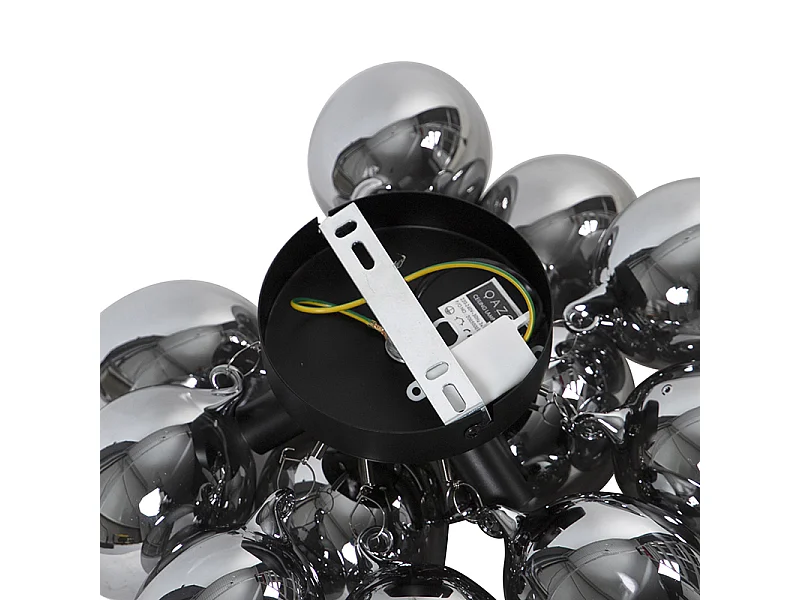 Plafonnier design noir avec verre fumé 3 lumières - Uvas