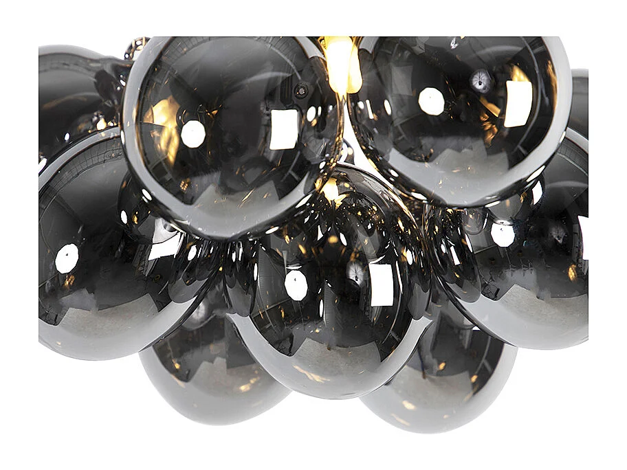 Plafonnier design noir avec verre fumé 3 lumières - Uvas