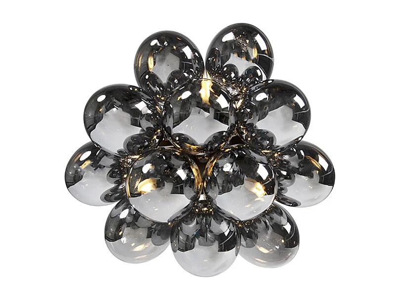 Plafonnier design noir avec verre fumé 3 lumières - Uvas