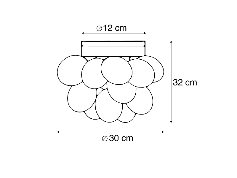 Plafonnier design noir avec verre fumé 3 lumières - Uvas