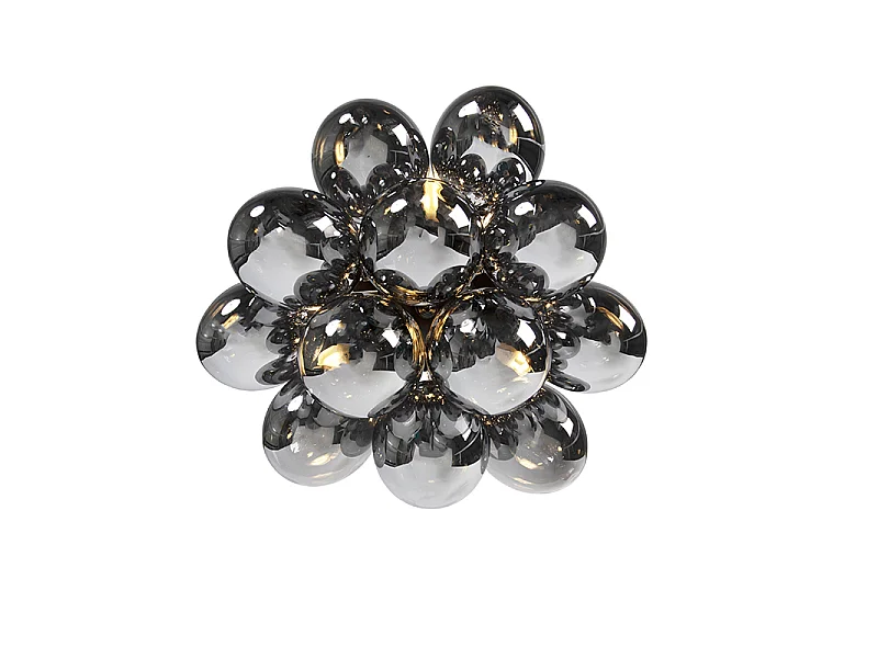 Plafonnier design noir avec verre fumé 3 lumières - Uvas