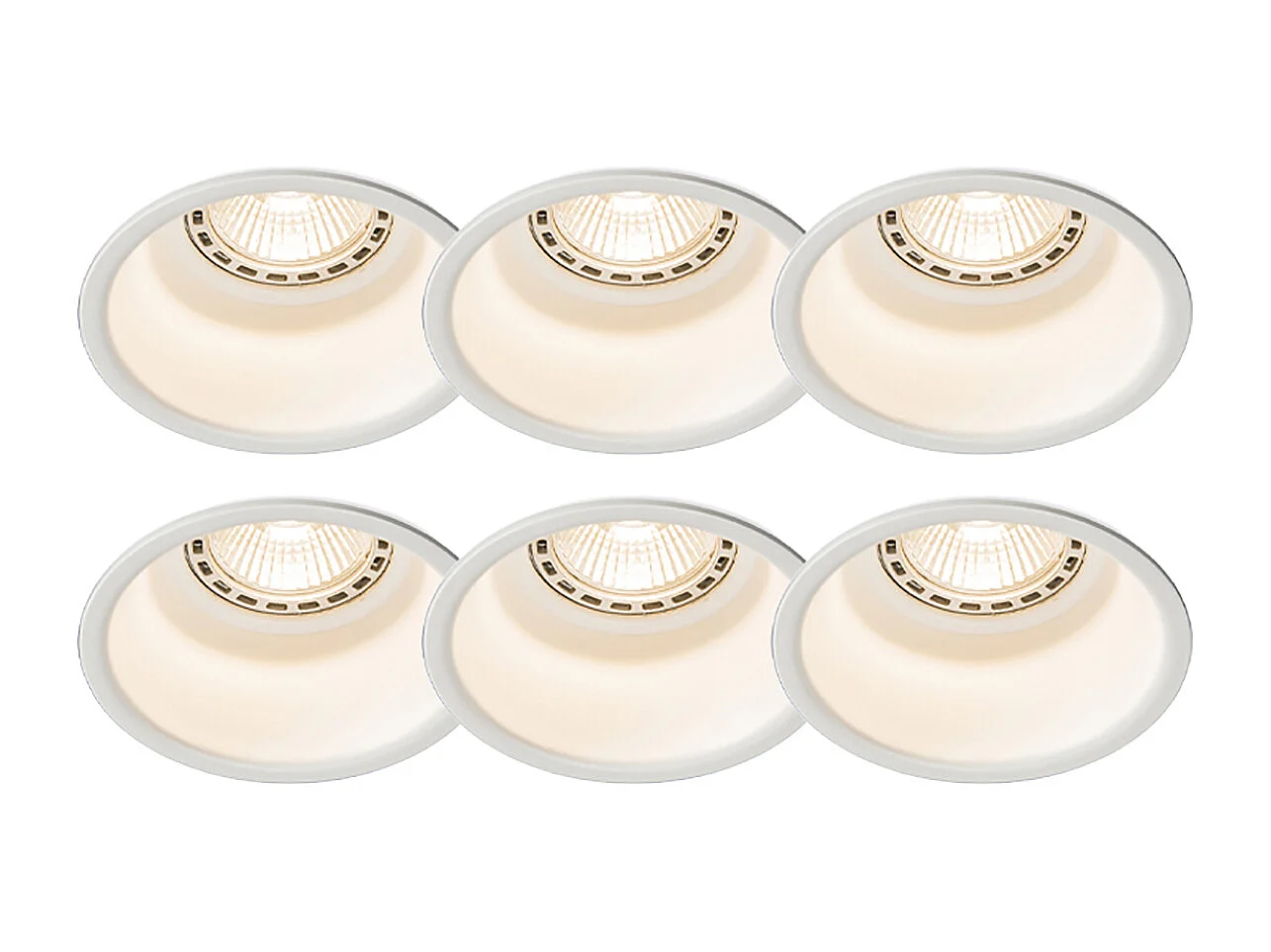 Lot de 6 spots encastrés modernes blancs - Dept
