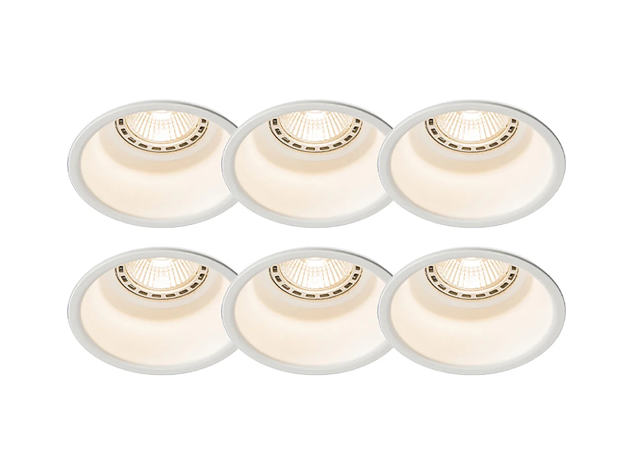 Lot de 6 spots encastrés modernes blancs - Dept