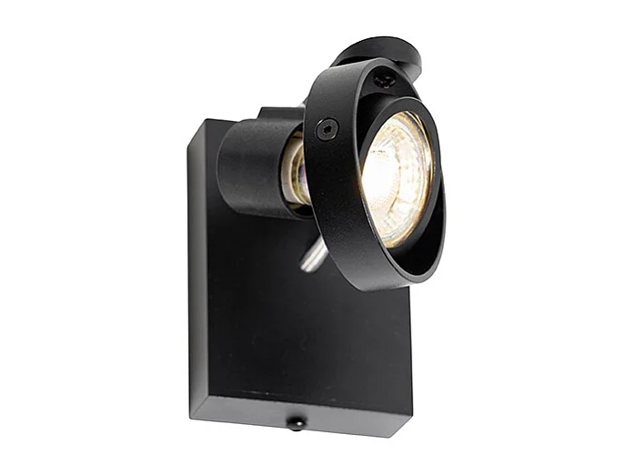 Spot de plafond moderne noir orientable GU10 50mm - Master