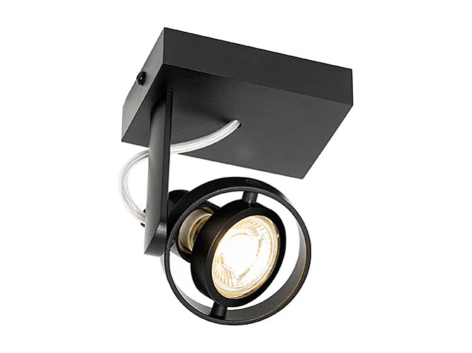 Spot de plafond moderne noir orientable GU10 50mm - Master