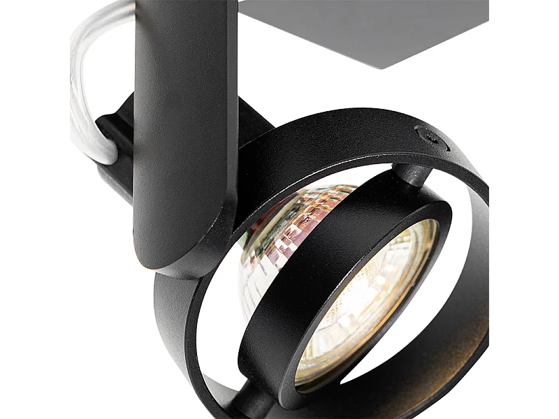 Spot de plafond moderne noir orientable GU10 50mm - Master